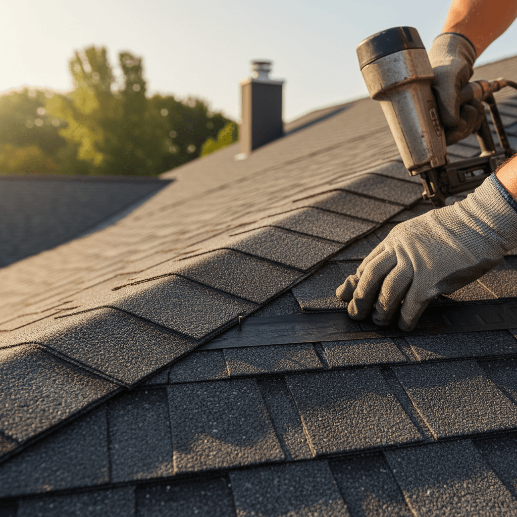 Professional roof installation with quality shingles