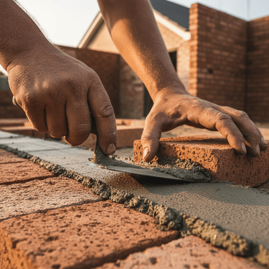 Quality masonry work showing precision brickwork