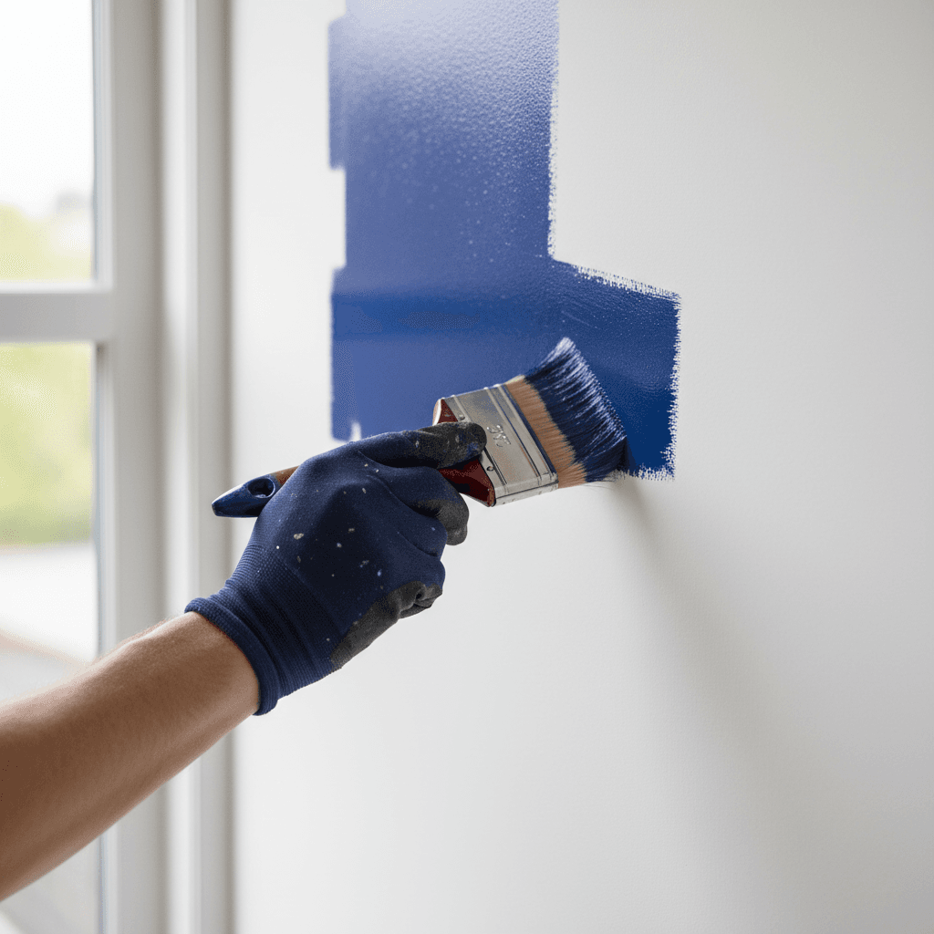 Interior painting work showing quality finish detail