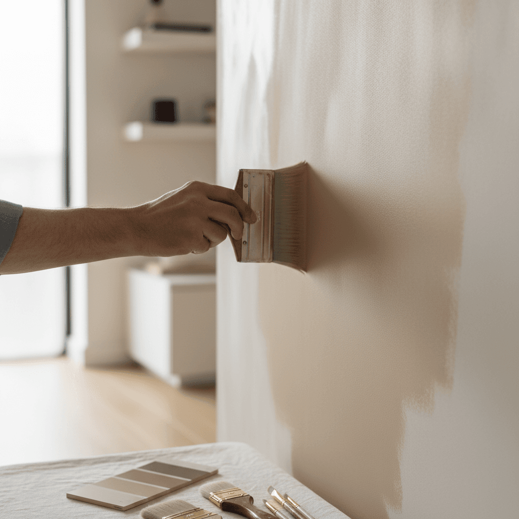 Interior wall painting quality detail