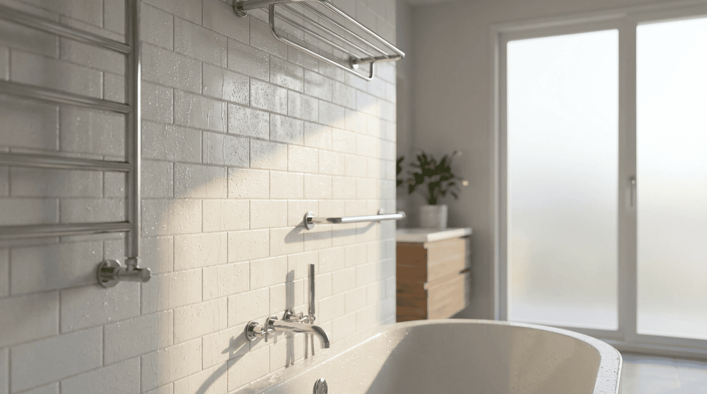 Beautiful bathroom remodel with new tile and fixtures