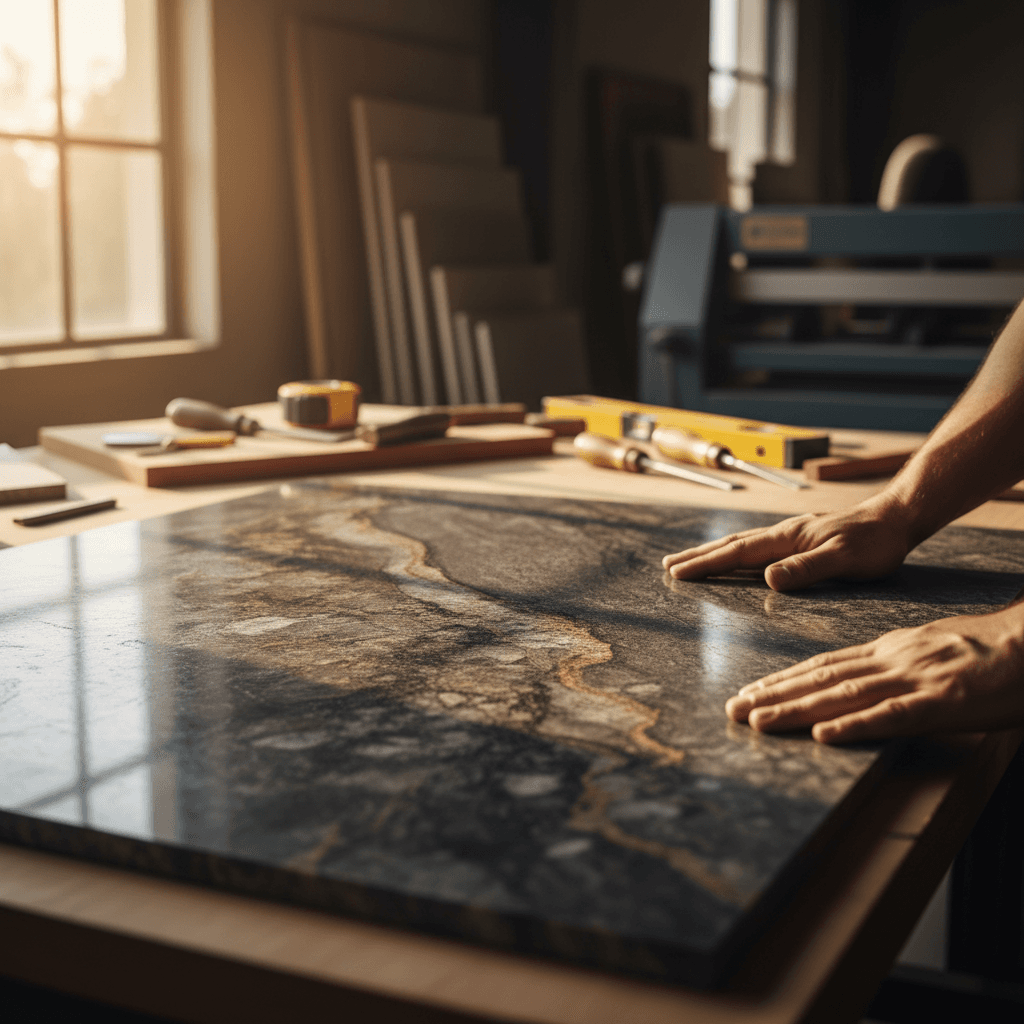 Countertop installation detail work
